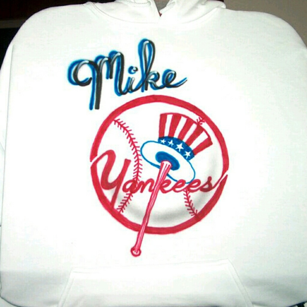 YANKEES Airbrushed T-shirt Custom Made